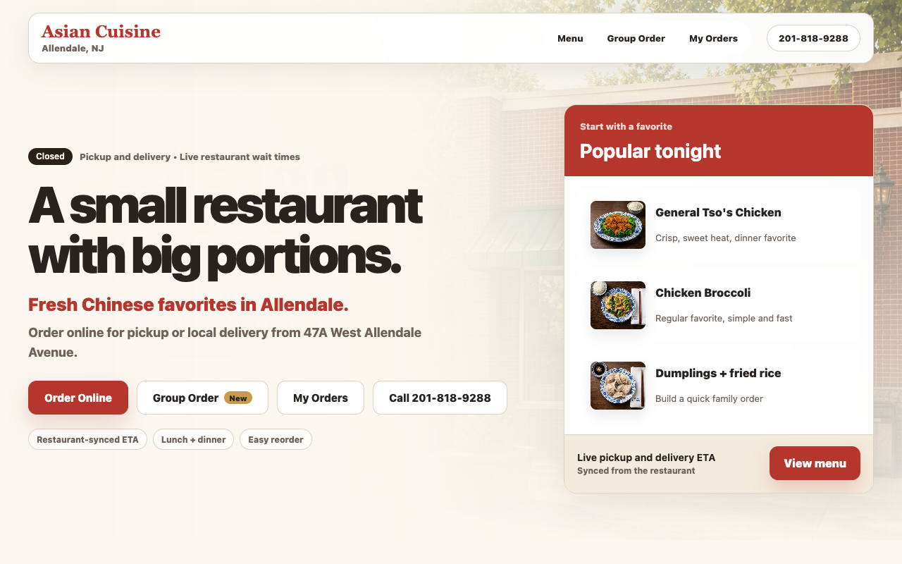 Direct Restaurant Website